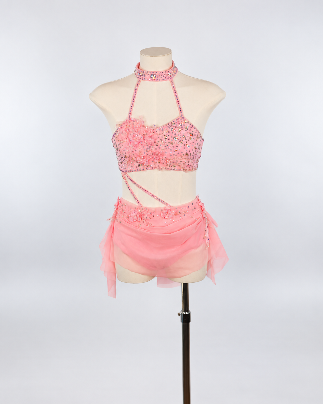 Pink Crystal Two Piece Lyrical Costume