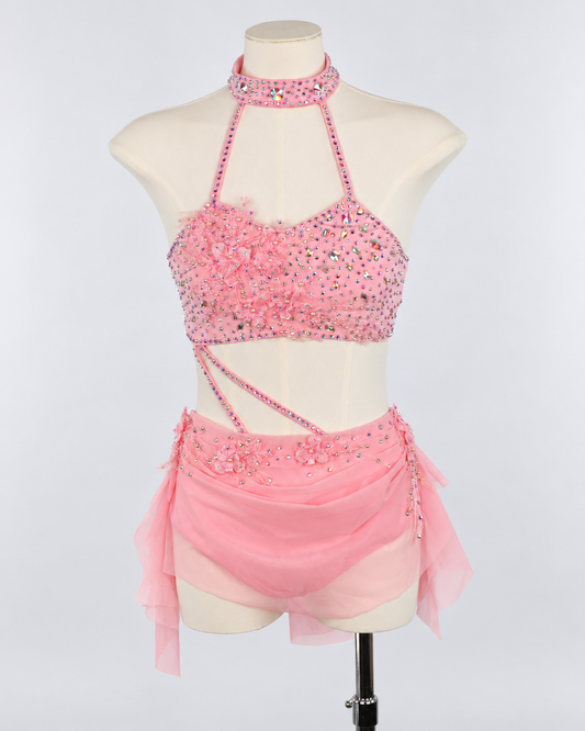 Pink Crystal Two Piece Lyrical Costume