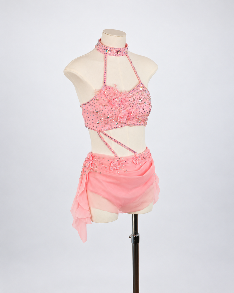 Pink Crystal Two Piece Lyrical Costume