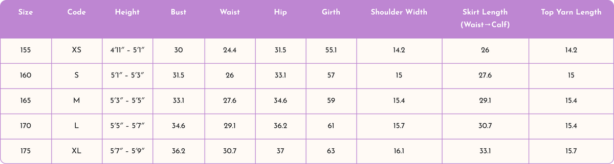 Size Chart 2