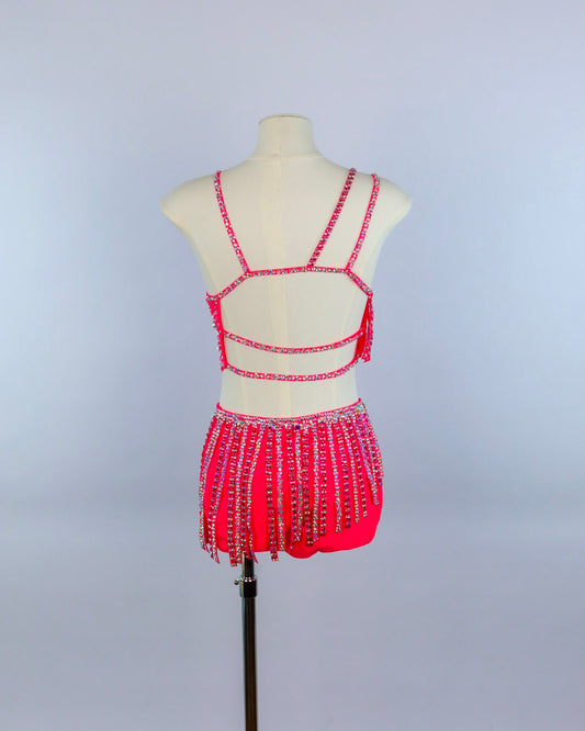 Coral Fringe Lyrical Costume