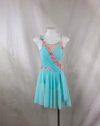 Aqua Floral Lyrical Dress