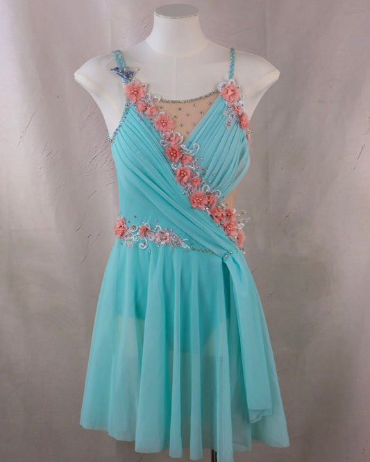 Aqua Floral Lyrical Dress
