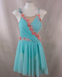 Aqua Floral Lyrical Dress