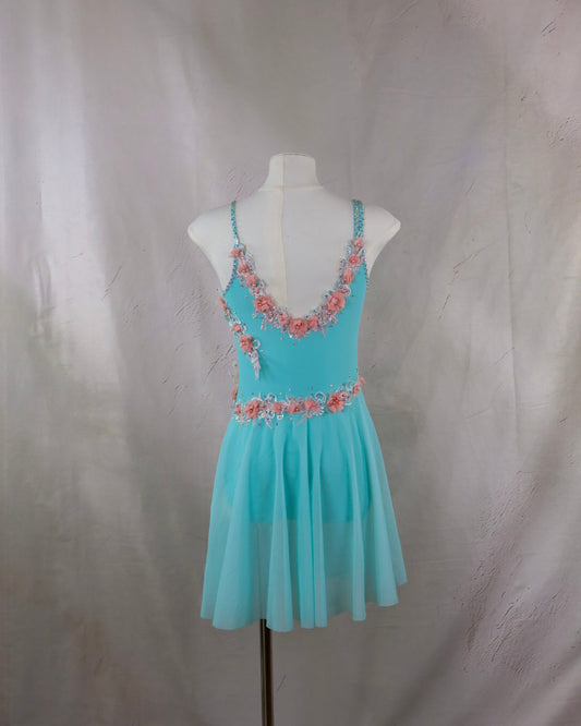 Aqua Floral Lyrical Dress