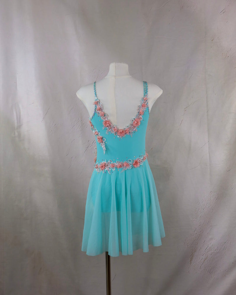 Aqua Floral Lyrical Dress