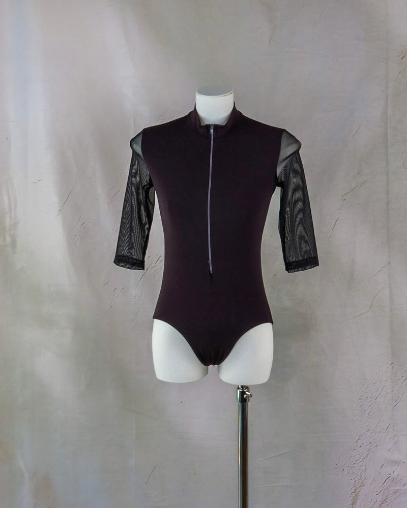 Half Sleeve Mesh Back Leotard