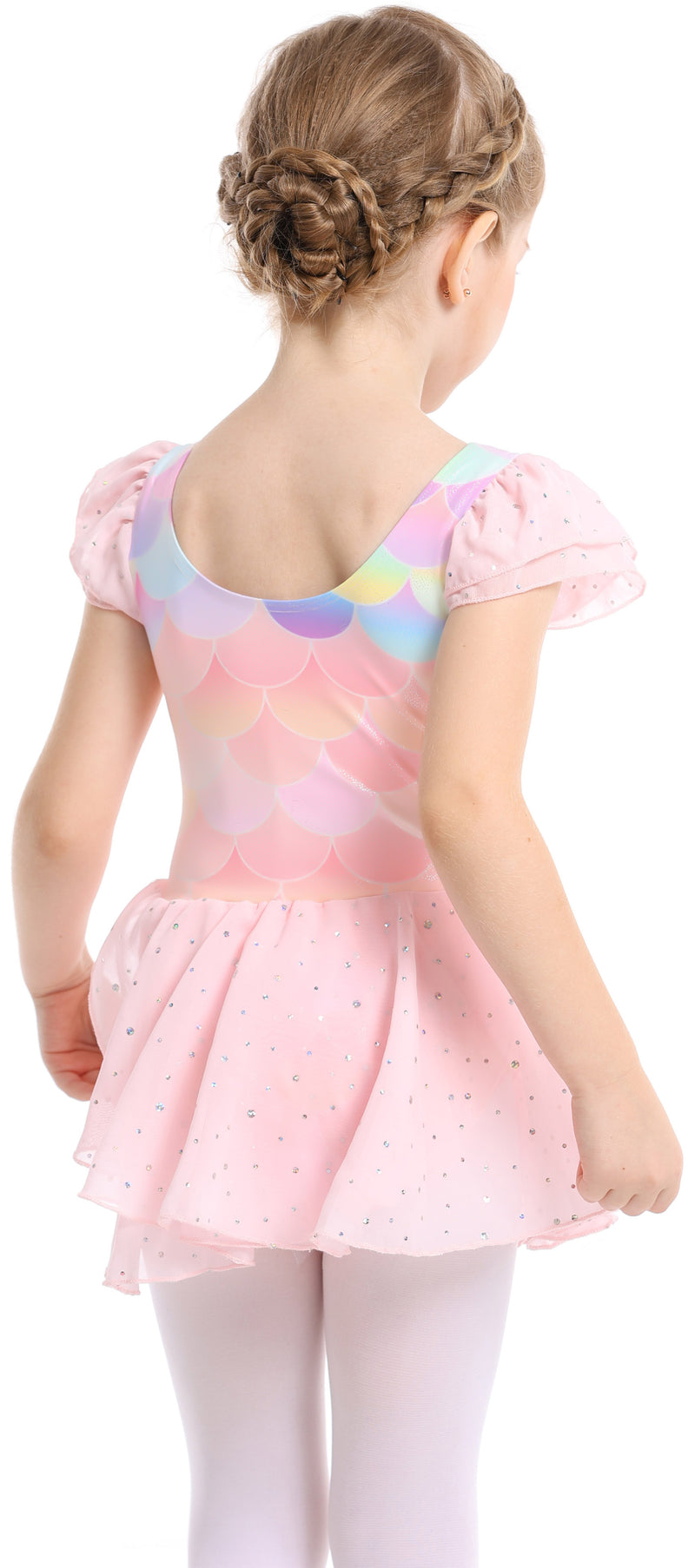 Sparkly Sequin Twirl Dress | Mermaid Scale Dancewear & Gymnastics Leotard | Perfect Gift for Girls | Available in two colors,Ready to Ship!-AM202