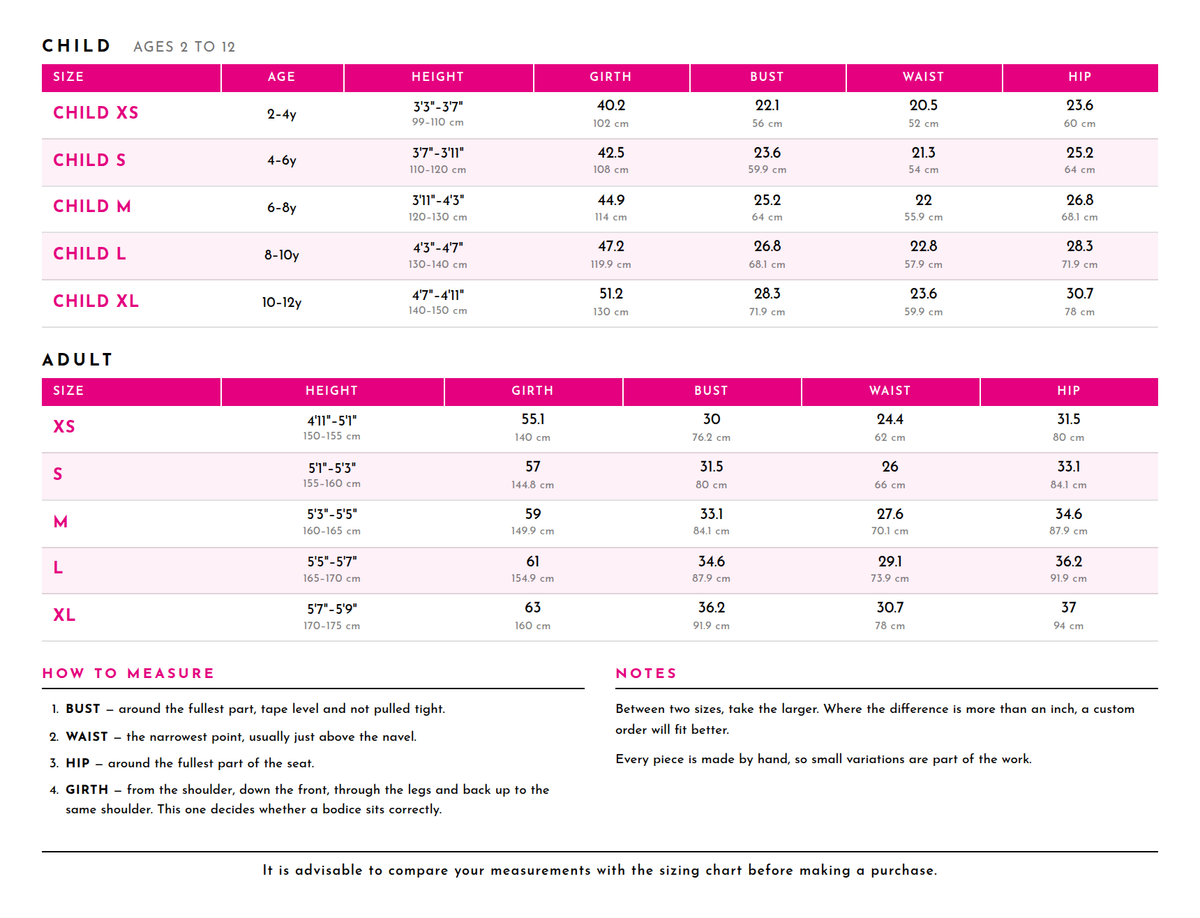 Size Chart 1