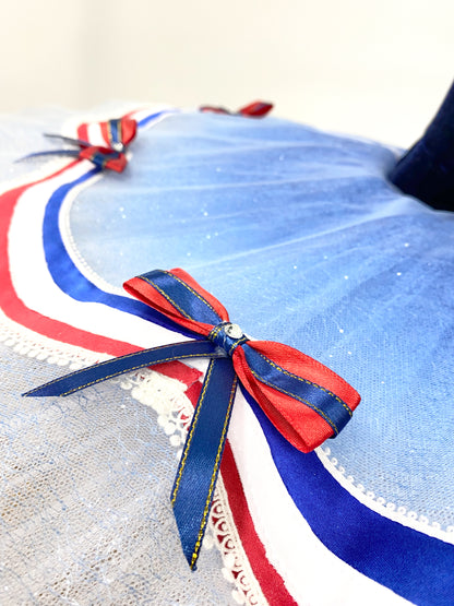 Blue and White Ballet "The Flame" Dance Costume Kids/Adult Fire Theme Ballet Tutu Sparkling Gold Foil Stagewear-MDT0025