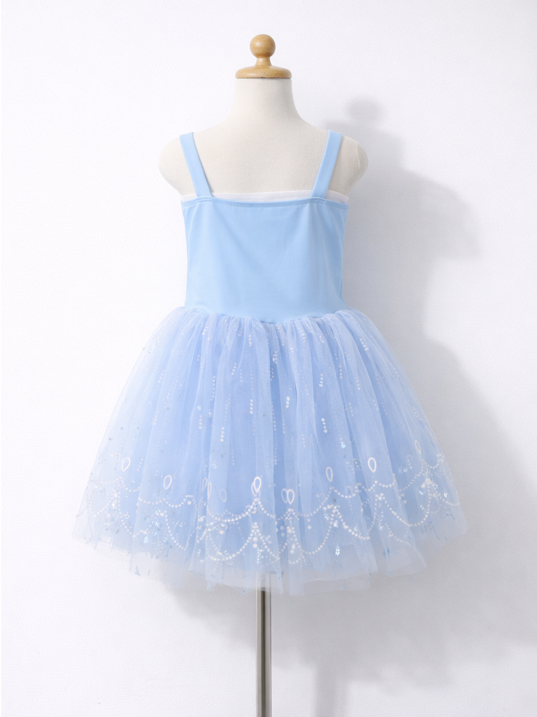 Girls Sweert Blue&Pink Princess Dress – Sequin & Tulle Birthday Costume-ALP0106