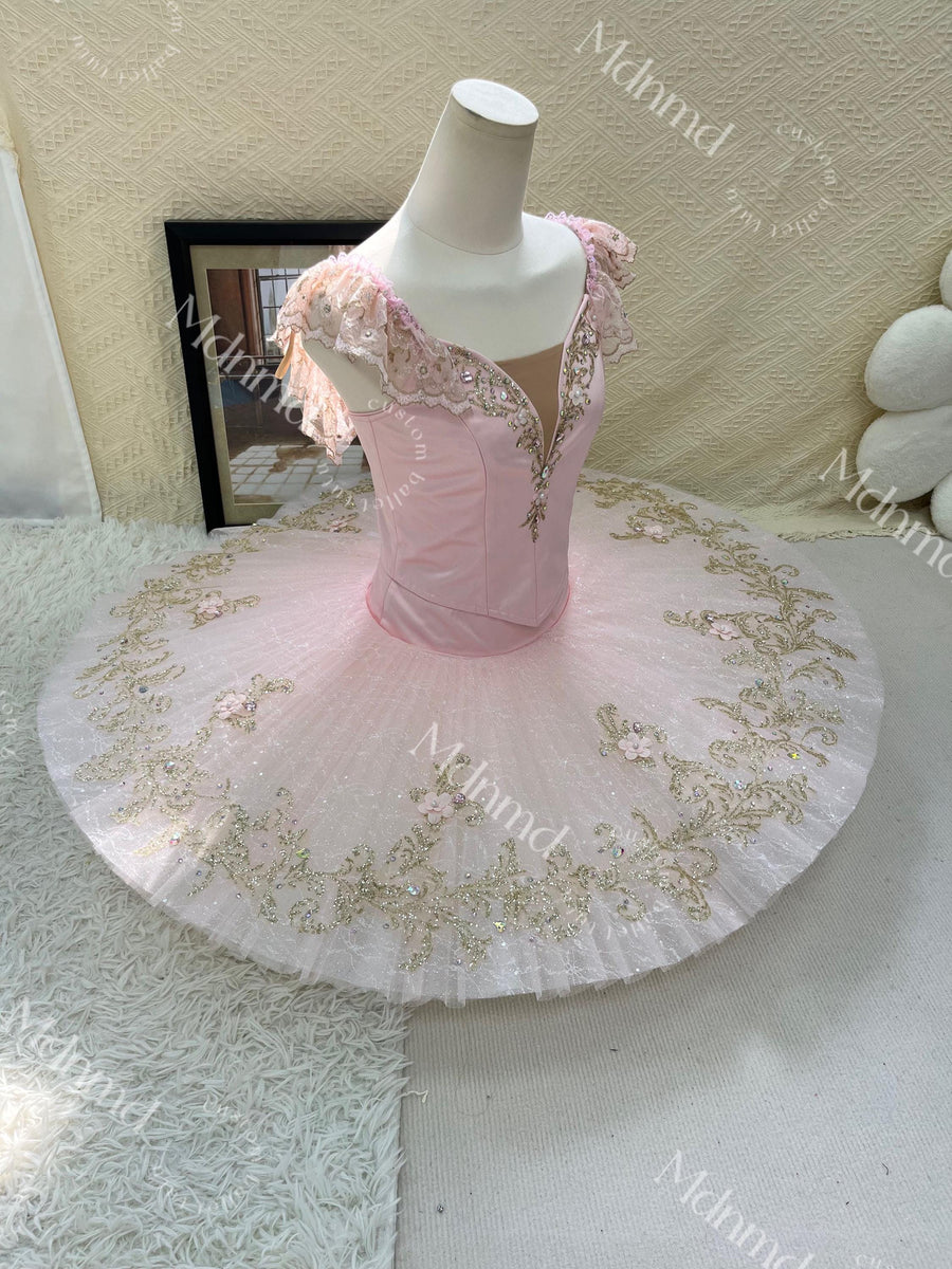 Custom Made Professional Pink Ballet Tutu with Exquisite Embroidery and Shiny Rhinestones Nutcracker