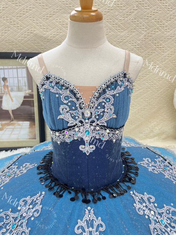 Custom Blue Pirate Ballet Tutu: Handmade Professional Dance Costume