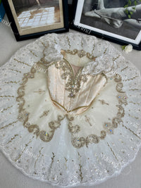 Exquisitely Handmade Gold Professional Ballet Tutu Ideal for Competition Performance Dance Costume Ballerina Dress