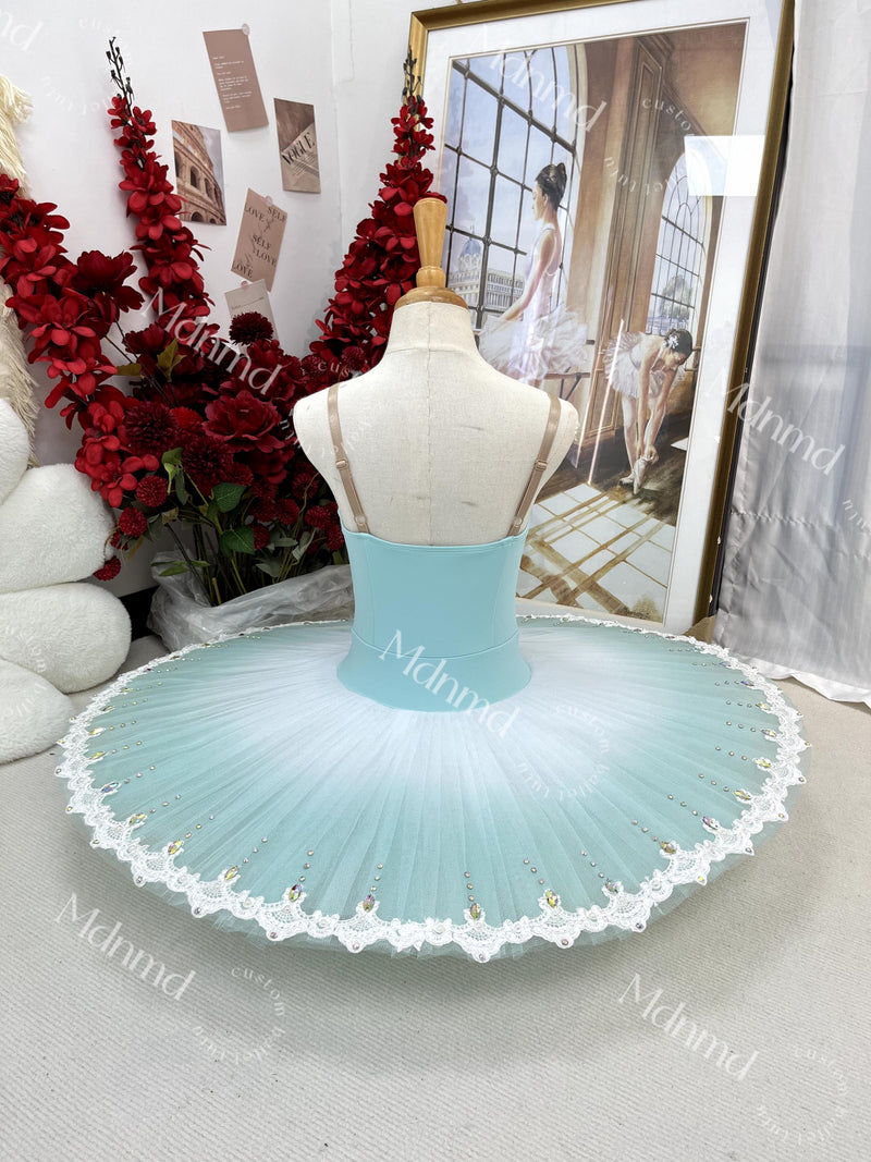 Custom Ballet Tutu Mint Green Bodice with Flower Embellishments