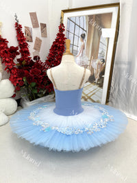 Handmade Ballet Pancake Tutu: Blue & Pink Ballerina Costume - Custom Made