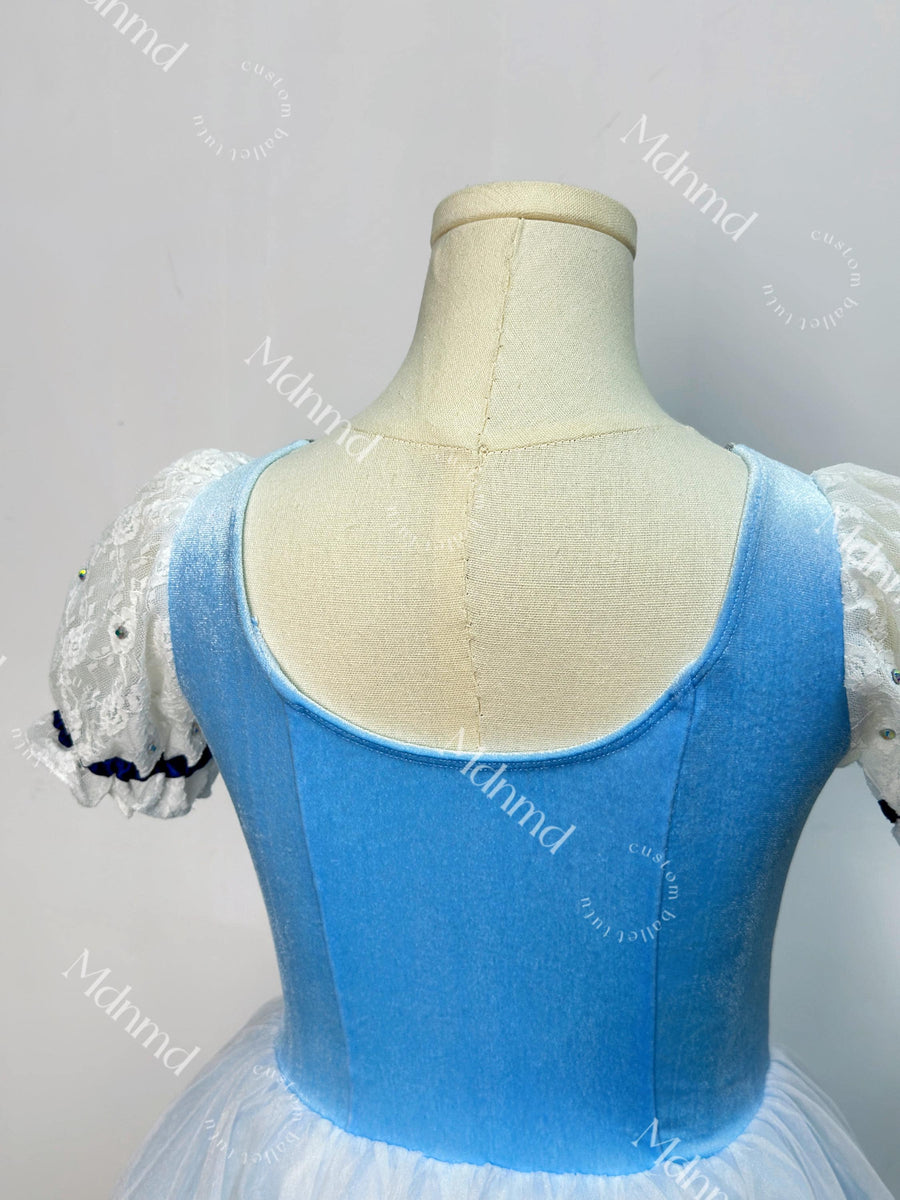 Romantic Blue Ballet Tutu - Handmade Classic Ballerina Costume for Coppelia, Giselle, Competition & Performance Dress