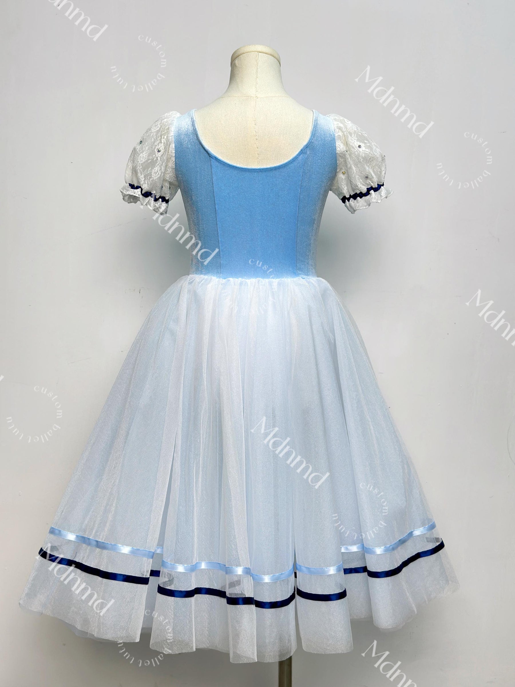 Romantic Blue Ballet Tutu - Handmade Classic Ballerina Costume for Coppelia, Giselle, Competition & Performance Dress