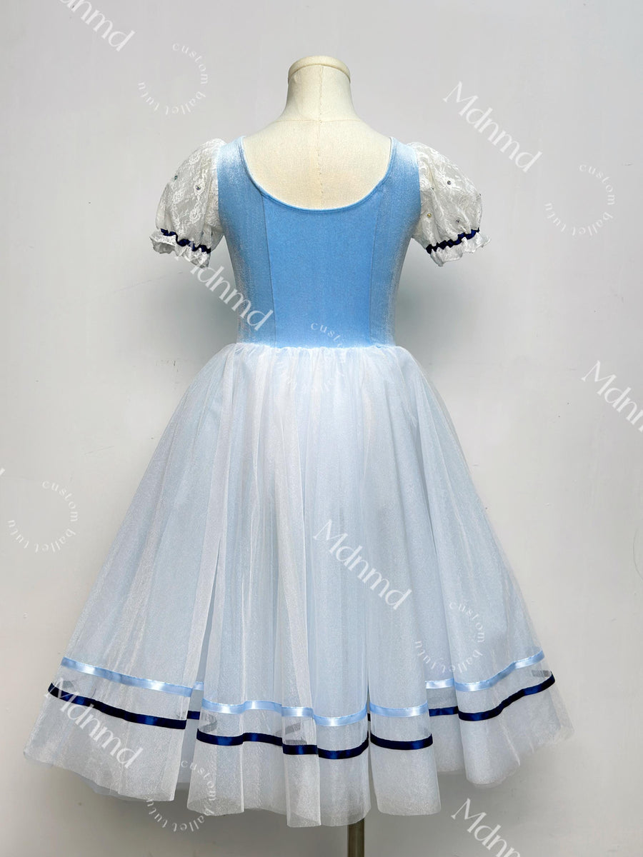 Romantic Blue Ballet Tutu - Handmade Classic Ballerina Costume for Coppelia, Giselle, Competition & Performance Dress