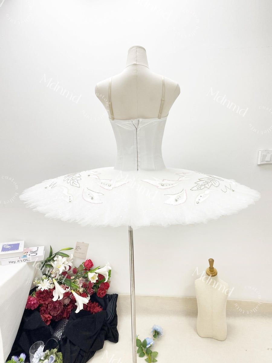 Handmade White Swan Lake Ballet Tutu: Custom Dance Costume