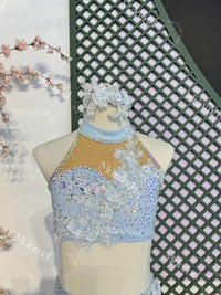 Baby Blue Diamond Lyrical Dance Costume: Jazz, Skating, Gymnastics