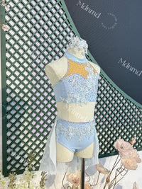 Baby Blue Diamond Lyrical Dance Costume: Jazz, Skating, Gymnastics