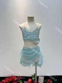 Custom Lyrical Dance Costume | Solo Contemporary Dance Dress | Handmade Stage Performance Outfit