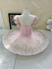 Custom Made Professional Pink Ballet Tutu with Exquisite Embroidery and Shiny Rhinestones Nutcracker