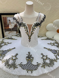 Exquisitely Handmade White Professional Ballet Dress Ideal for Competition Performance Costume