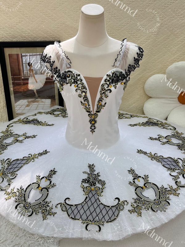 Exquisitely Handmade White Professional Ballet Dress Ideal for Competition Performance Costume
