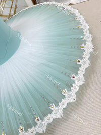 Custom Ballet Tutu Mint Green Bodice with Flower Embellishments