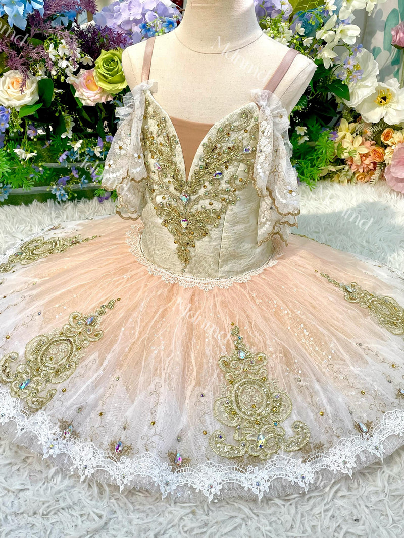 Orange Professional Ballet Tutu: Exquisite Pancake Ballerina Costume