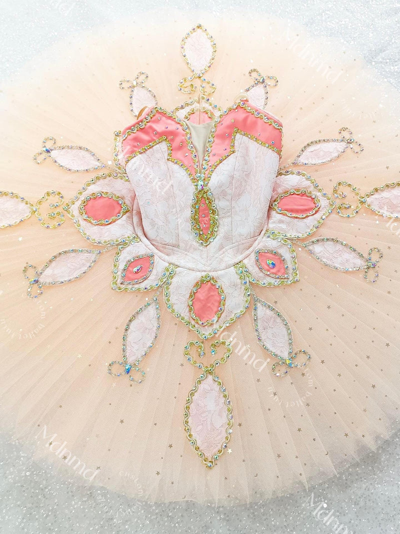 Custom Professional Ballet Tutu with Exquisite Embellishments and Soft Color Palette