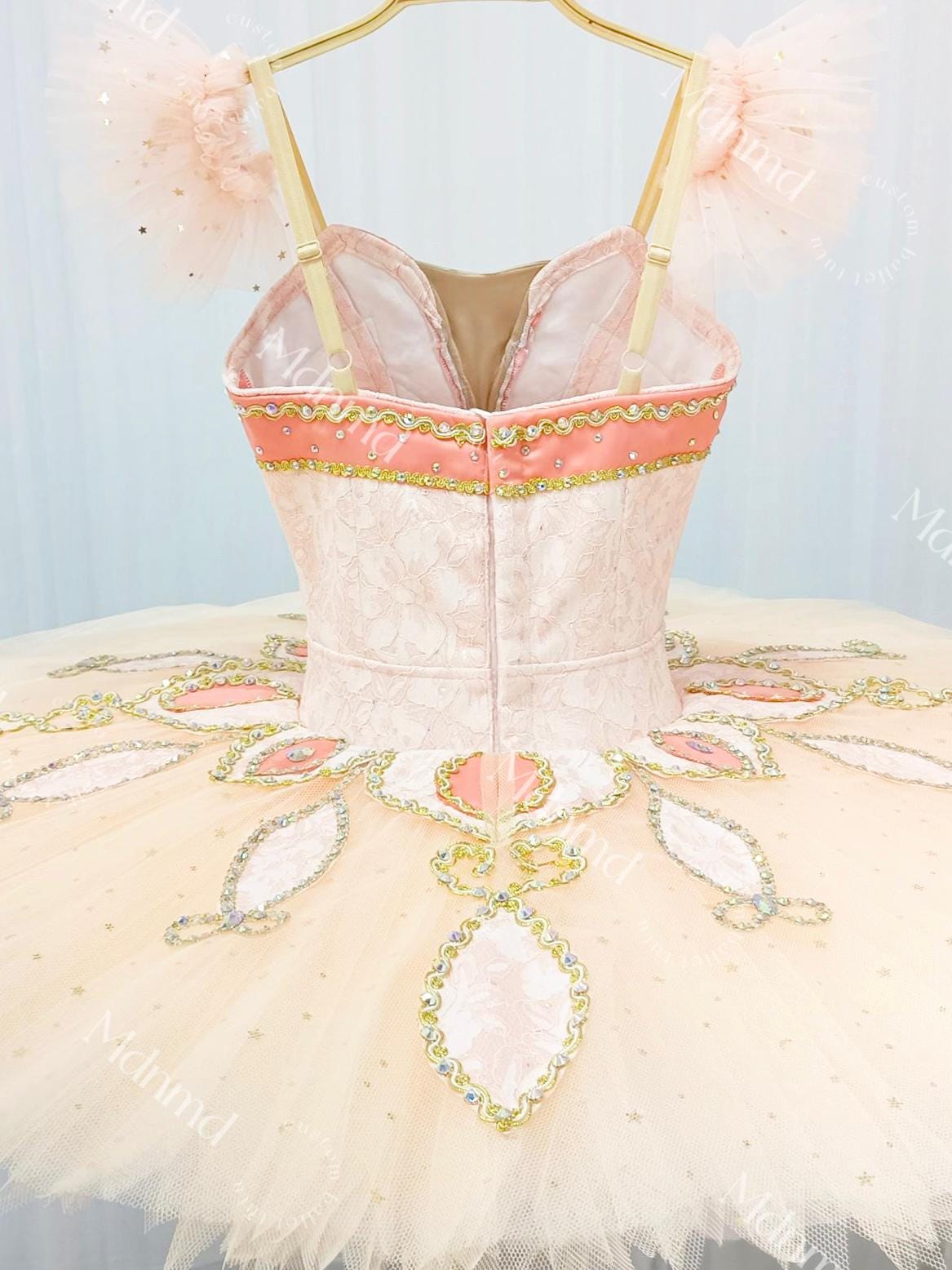 Custom Professional Ballet Tutu with Exquisite Embellishments and Soft Color Palette