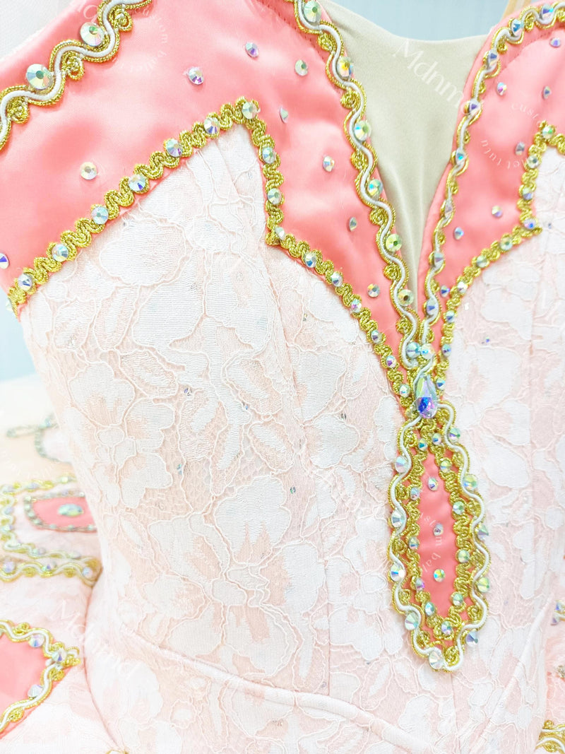 Custom Professional Ballet Tutu with Exquisite Embellishments and Soft Color Palette