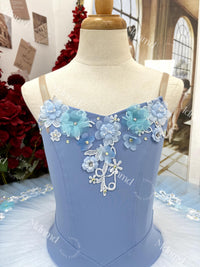 Handmade Ballet Pancake Tutu: Blue & Pink Ballerina Costume - Custom Made