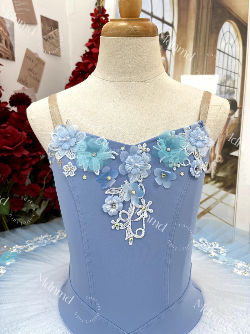 Handmade Ballet Pancake Tutu: Blue & Pink Ballerina Costume - Custom Made