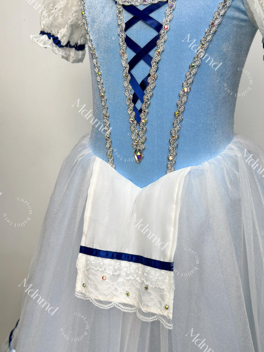 Romantic Blue Ballet Tutu - Handmade Classic Ballerina Costume for Coppelia, Giselle, Competition & Performance Dress