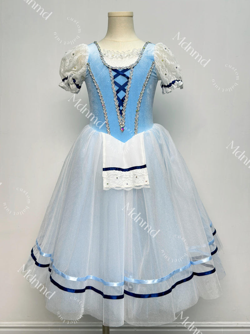 Romantic Blue Ballet Tutu - Handmade Classic Ballerina Costume for Coppelia, Giselle, Competition & Performance Dress