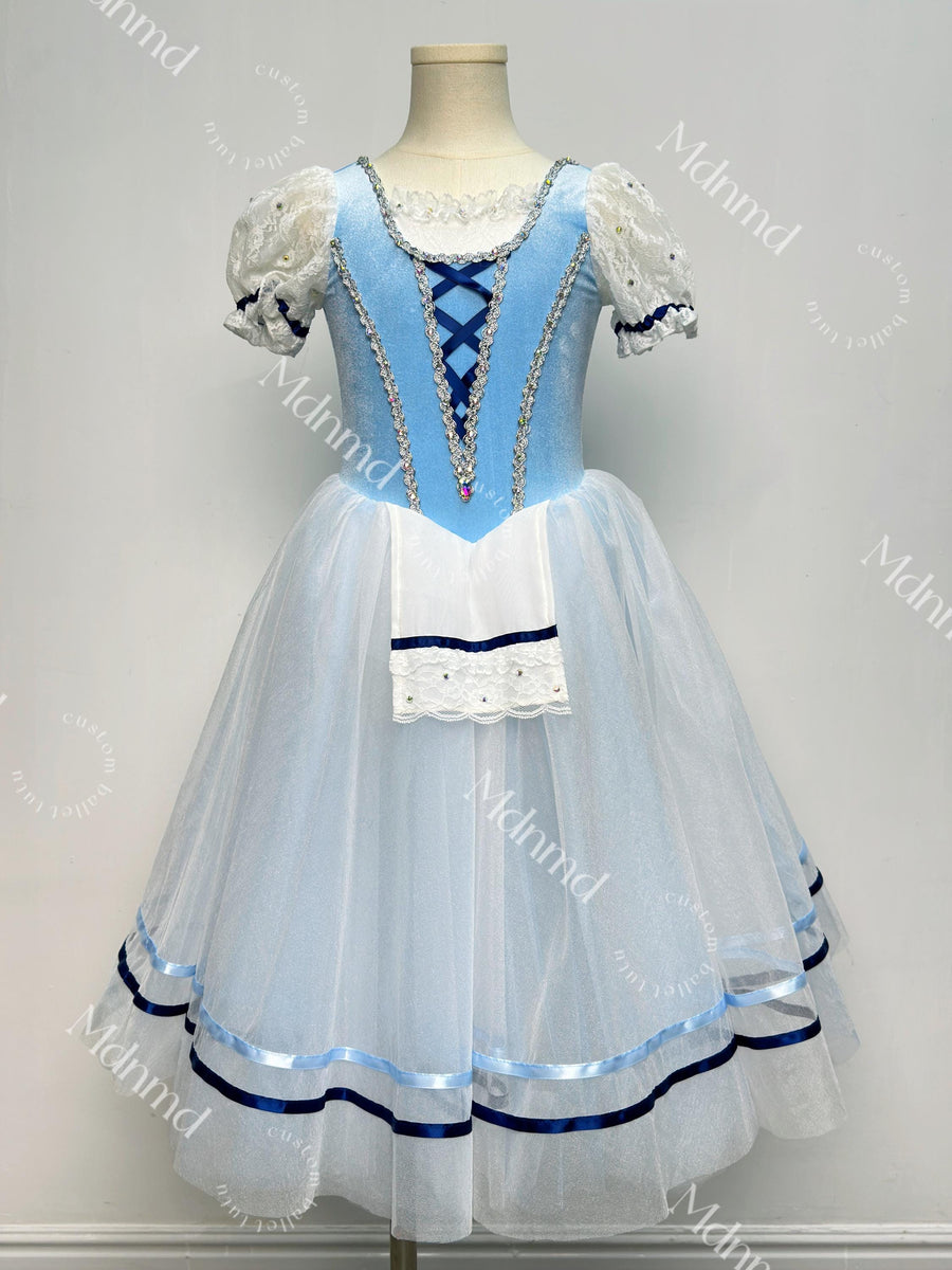 Romantic Blue Ballet Tutu - Handmade Classic Ballerina Costume for Coppelia, Giselle, Competition & Performance Dress