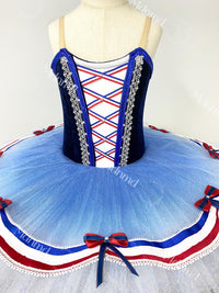 Flames of Paris Blue and Red Classic Professional Ballet Tutu Custom Ballerina Costume