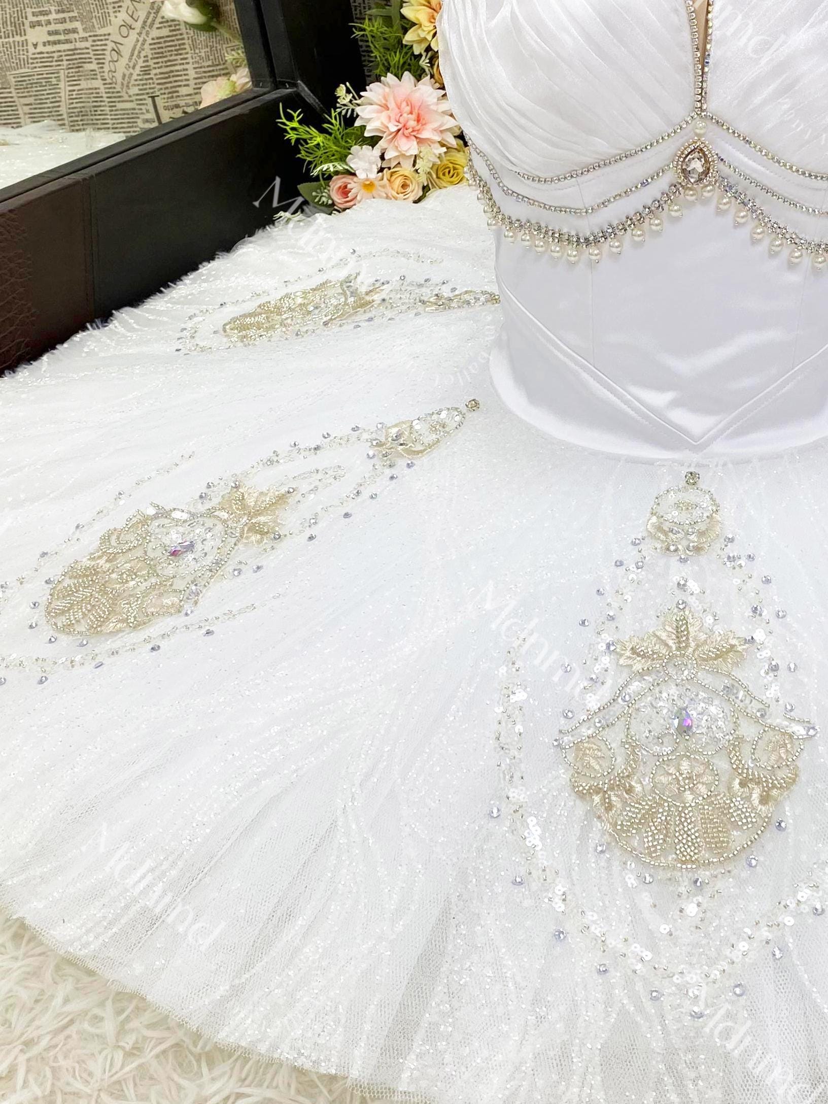 Ballerina Costume White Pancake Tutu Custom Made La Bayadere Silver Fairy Raymonda