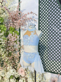 Baby Blue Diamond Lyrical Dance Costume: Jazz, Skating, Gymnastics
