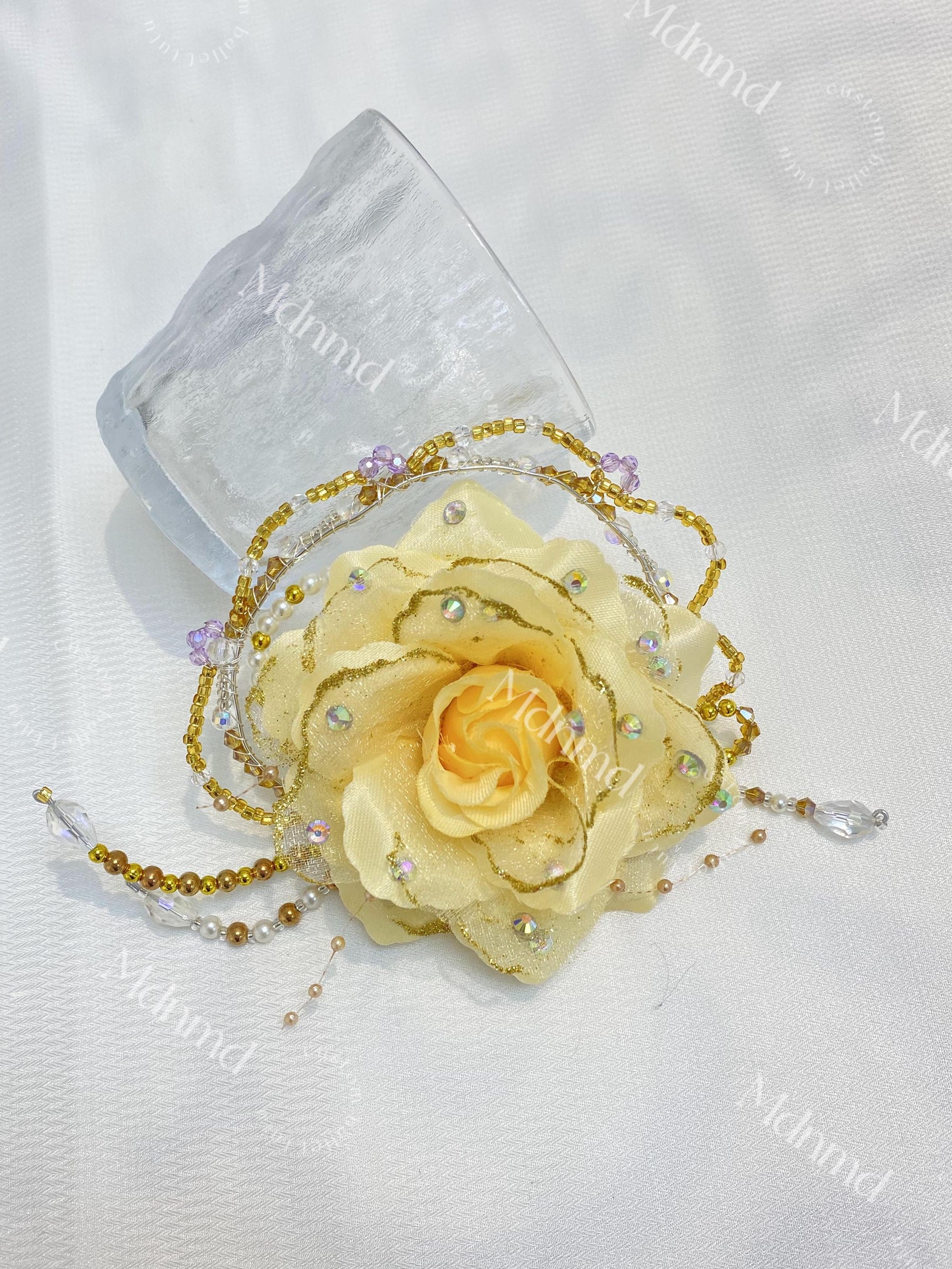 Yellow Rose Ballet Headpiece Don Quixote Kitri Paquita Spanish Awakening of Flora
