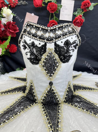 Professional Classic Black Ballet Short Skirt | Harlequin-Style Performance Costume for Female Ballet Dancers