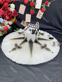 Professional Classic Black Ballet Short Skirt | Harlequin-Style Performance Costume for Female Ballet Dancers