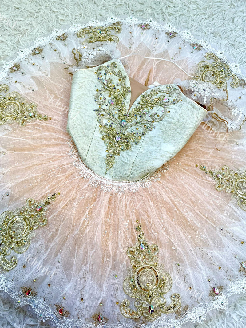Orange Professional Ballet Tutu: Exquisite Pancake Ballerina Costume