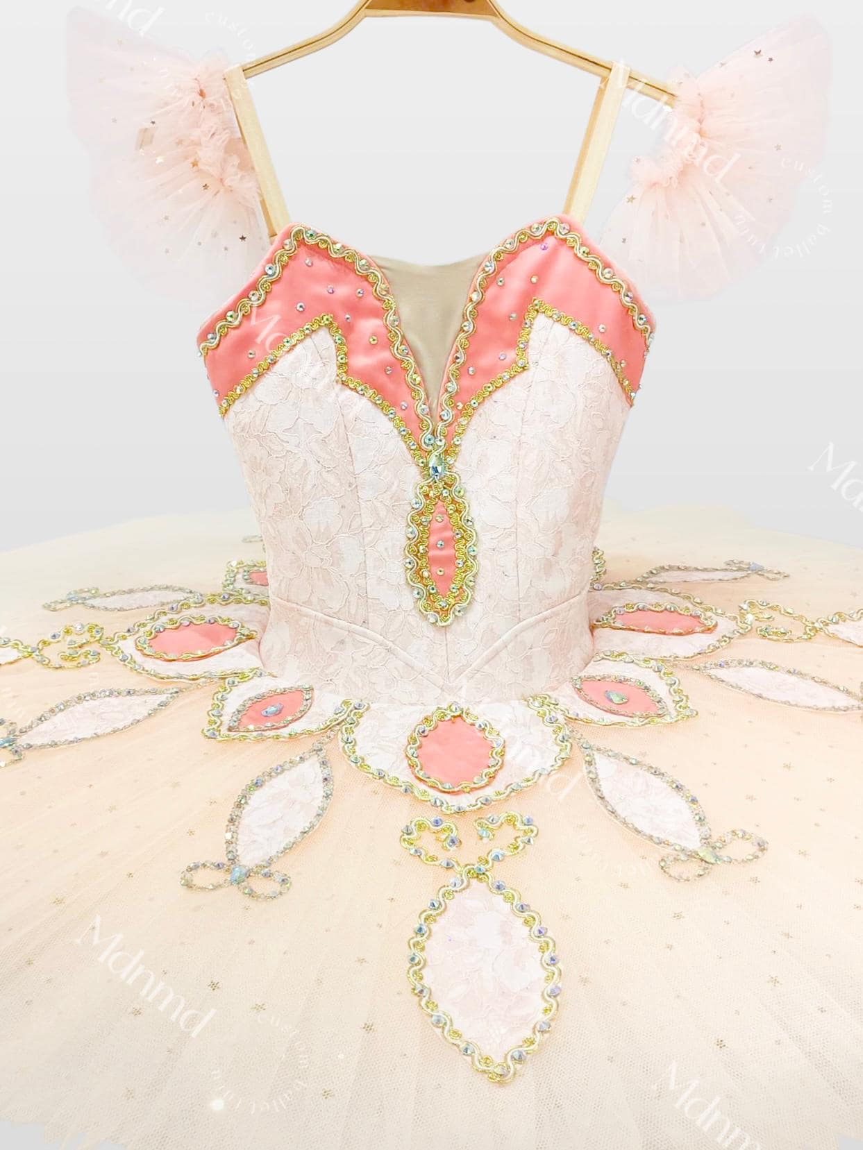 Custom Professional Ballet Tutu with Exquisite Embellishments and Soft Color Palette