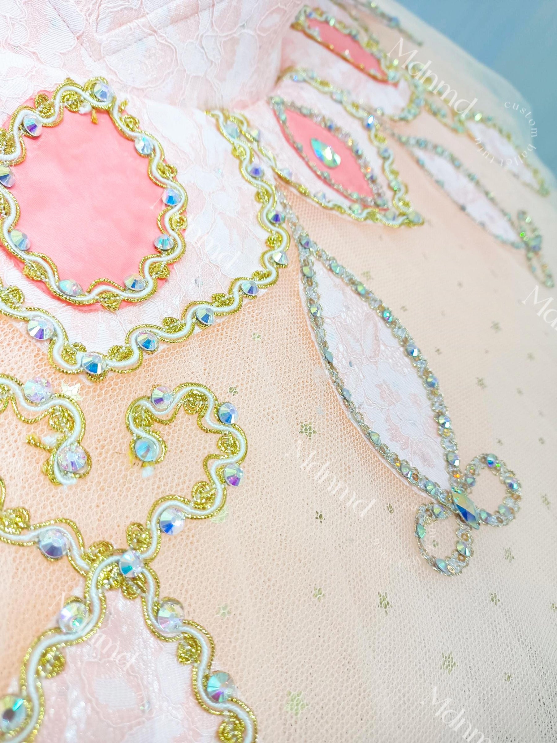 Custom Professional Ballet Tutu with Exquisite Embellishments and Soft Color Palette