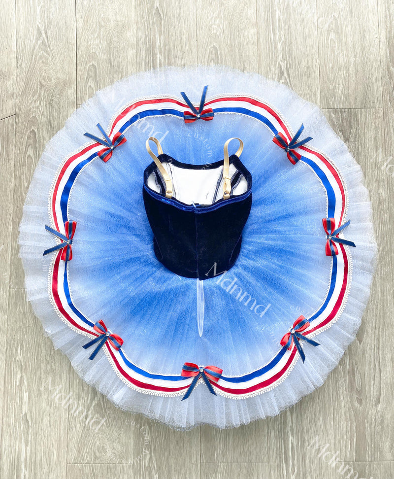 Flames of Paris Blue and Red Classic Professional Ballet Tutu Custom Ballerina Costume